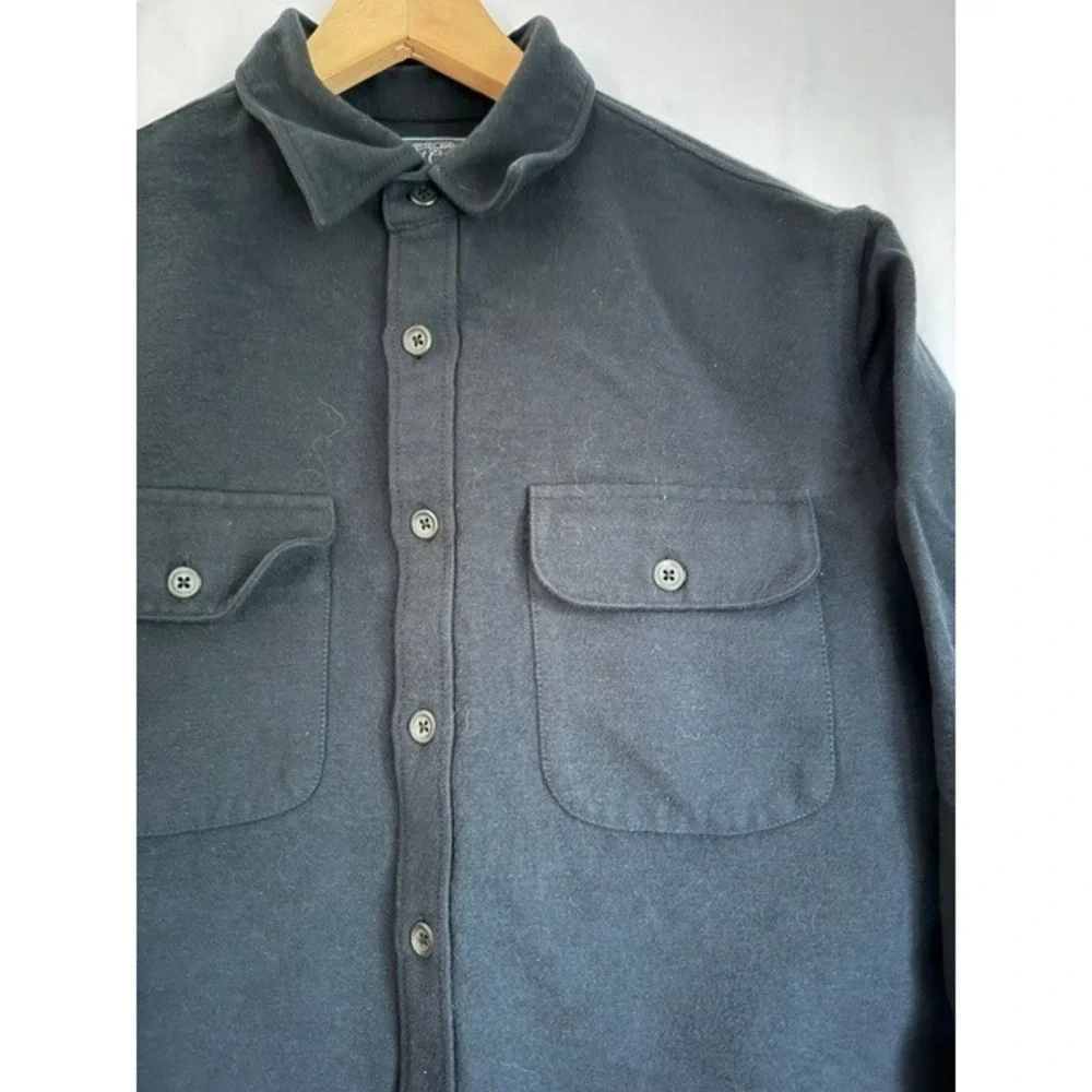 J. Crew The Sporting Life Mens Black Cotton Flap Pocket Button Down Shirt M